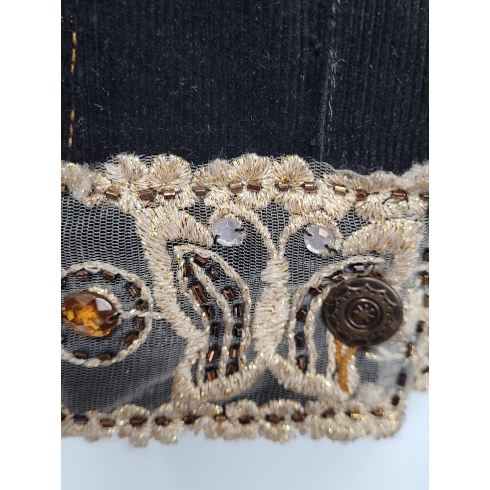 Y2K Vintage Agaci Too Corduroy Fitted Blazer Jacket Crop Gliltter Embellished - Picture 14 of 16